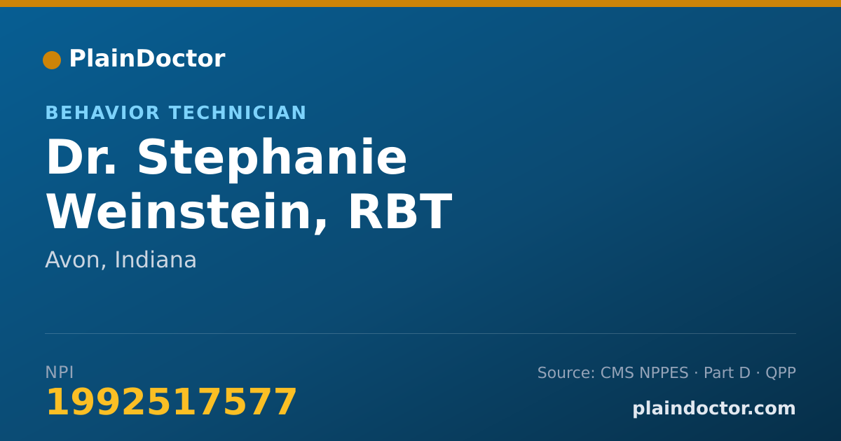 Shareable card for Stephanie Weinstein, RBT - Behavior Technician, Avon, IN