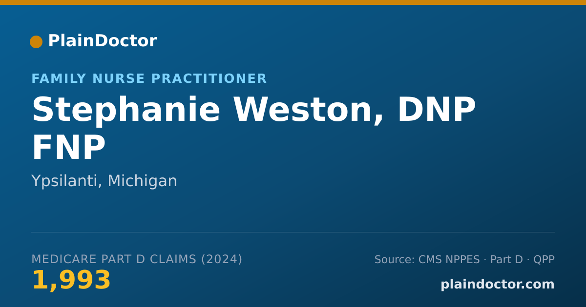 Shareable card for Stephanie Weston, DNP FNP - Family Nurse Practitioner, Ypsilanti, MI