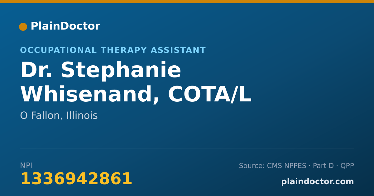 Shareable card for Stephanie Whisenand, COTA/L - Occupational Therapy Assistant, O Fallon, IL