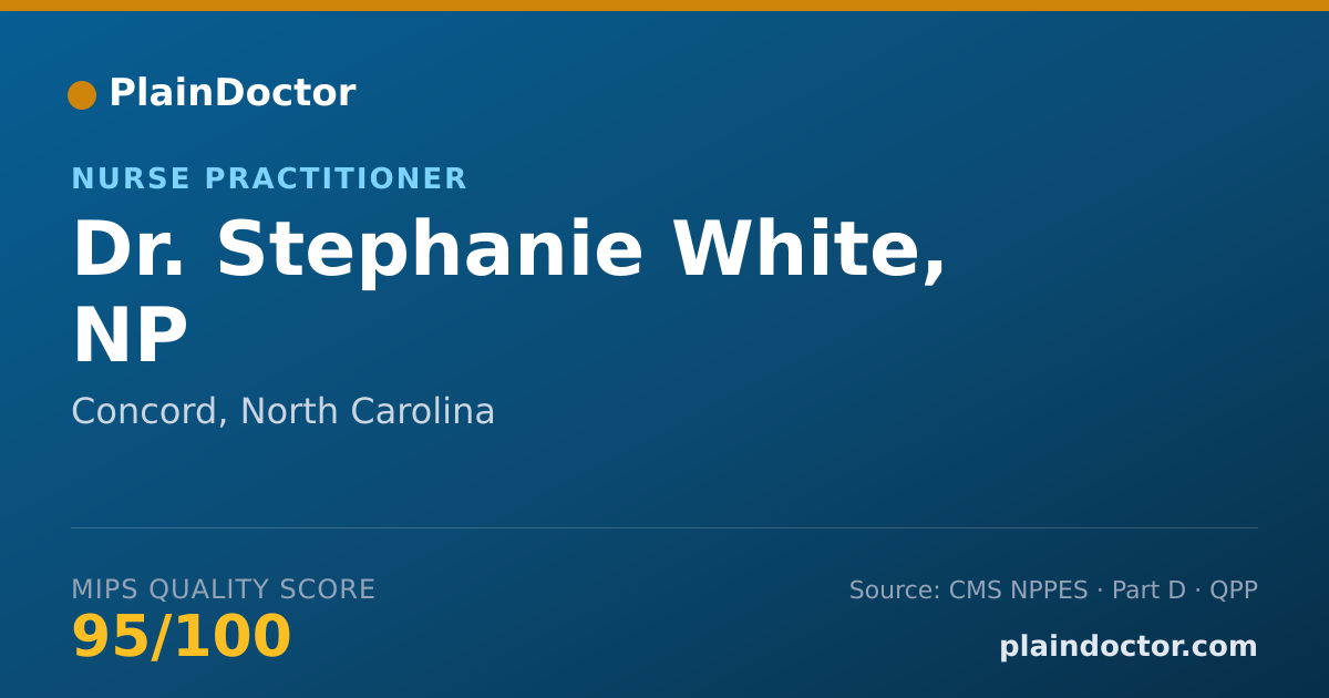 Shareable card for Stephanie White, NP - Nurse Practitioner, Concord, NC