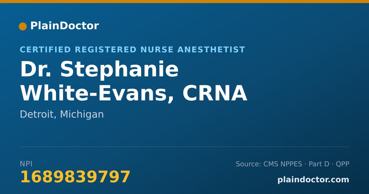 Shareable card for Stephanie White-Evans, CRNA - Certified Registered Nurse Anesthetist, Detroit, MI