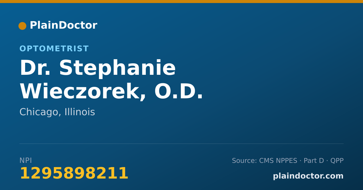Shareable card for Stephanie Wieczorek, O.D. - Optometrist, Chicago, IL