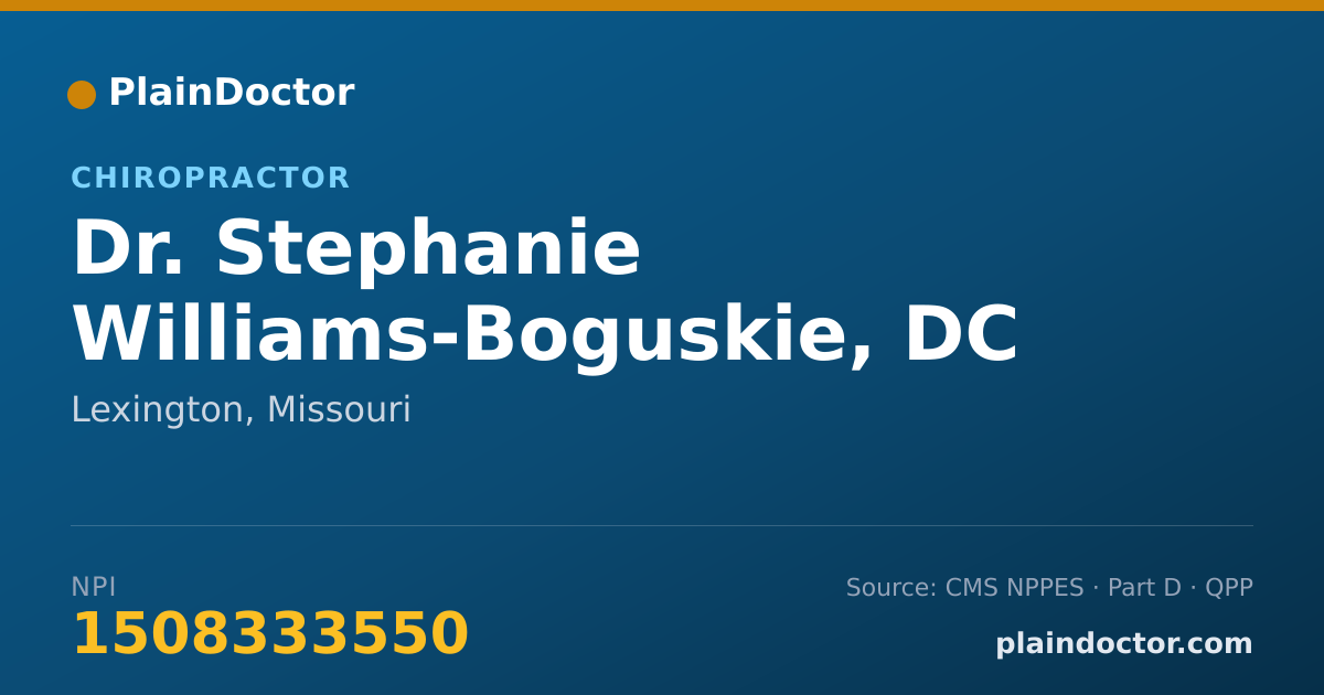 Shareable card for Stephanie Williams-Boguskie, DC - Chiropractor, Lexington, MO