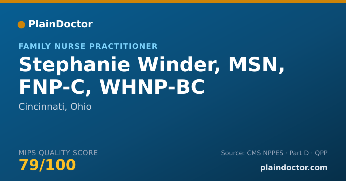 Shareable card for Stephanie Winder, MSN, FNP-C, WHNP-BC - Family Nurse Practitioner, Cincinnati, OH