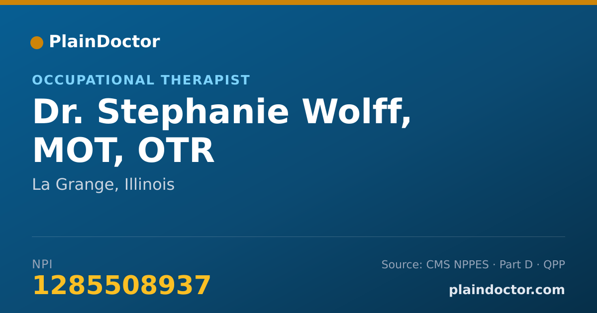 Shareable card for Stephanie Wolff, MOT, OTR - Occupational Therapist, La Grange, IL
