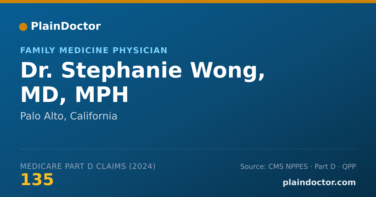 Shareable card for Stephanie Wong, MD, MPH - Family Medicine Physician, Palo Alto, CA