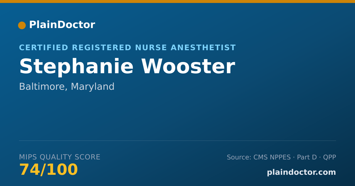 Shareable card for Stephanie Wooster - Certified Registered Nurse Anesthetist, Baltimore, MD