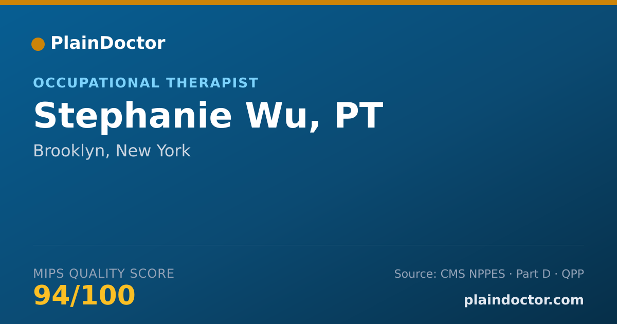 Shareable card for Stephanie Wu, PT - Occupational Therapist, Brooklyn, NY