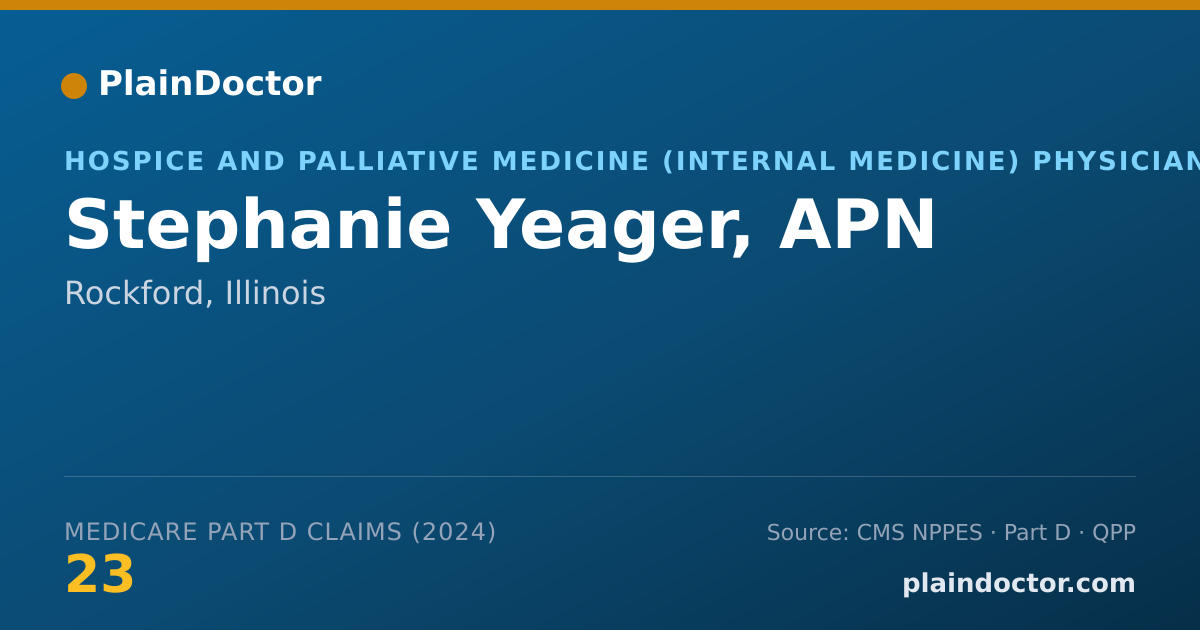 Shareable card for Stephanie Yeager, APN - Hospice and Palliative Medicine (Internal Medicine) Physician, Rockford, IL