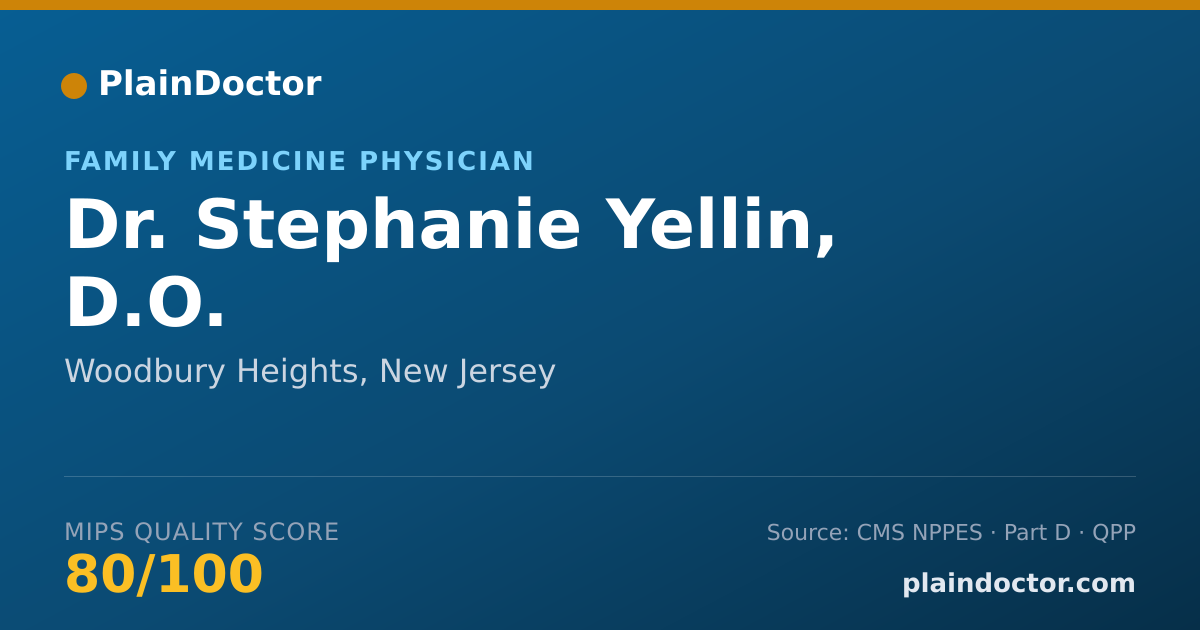 Shareable card for Stephanie Yellin, D.O. - Family Medicine Physician, Woodbury Heights, NJ