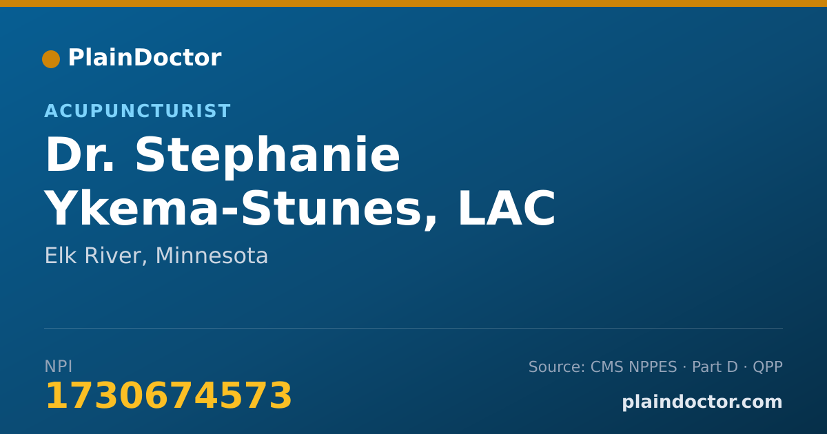 Shareable card for Stephanie Ykema-Stunes, LAC - Acupuncturist, Elk River, MN