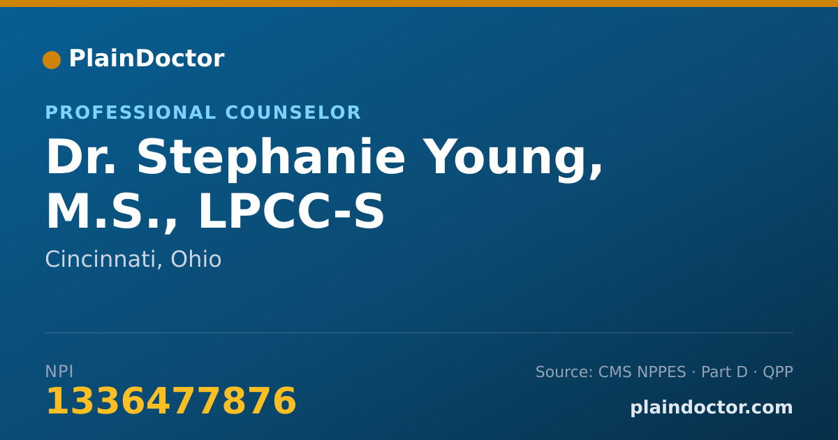 Shareable card for Stephanie Young, M.S., LPCC-S - Professional Counselor, Cincinnati, OH