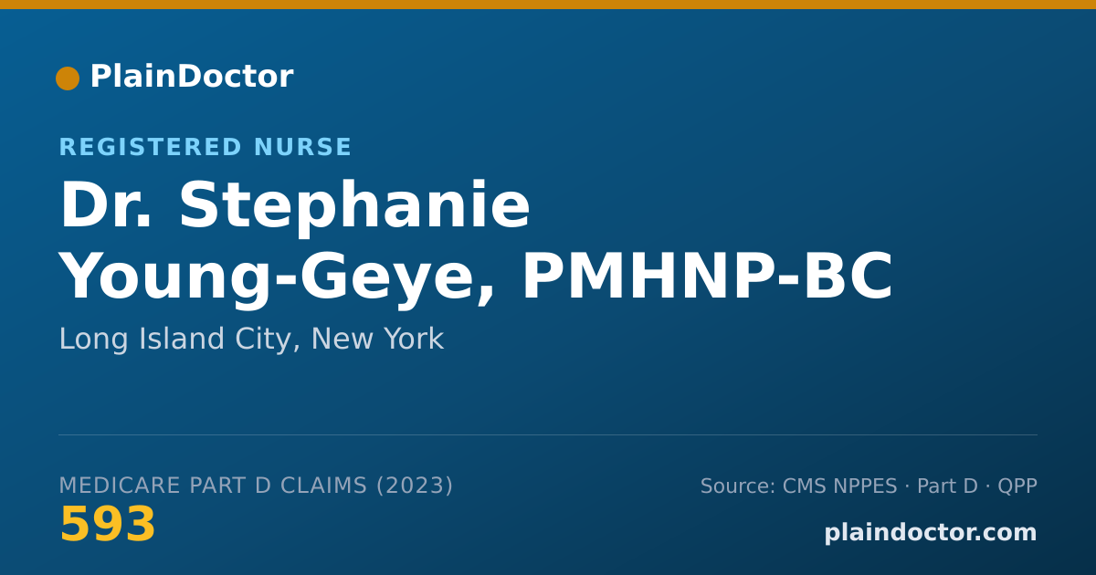 Shareable card for Stephanie Young-Geye, PMHNP-BC - Registered Nurse, Long Island City, NY