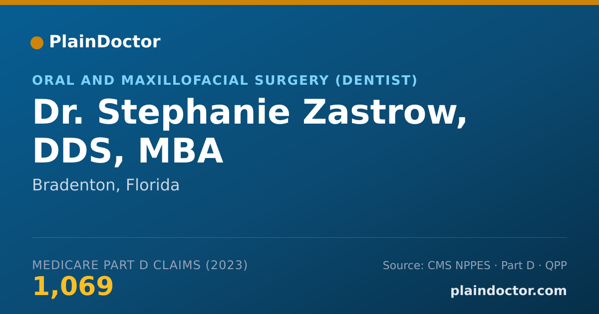 Shareable card for Stephanie Zastrow, DDS, MBA - Oral and Maxillofacial Surgery (Dentist), Bradenton, FL