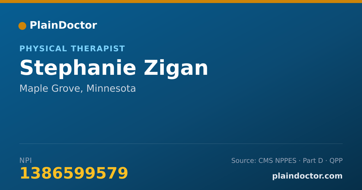 Shareable card for Stephanie Zigan - Physical Therapist, Maple Grove, MN