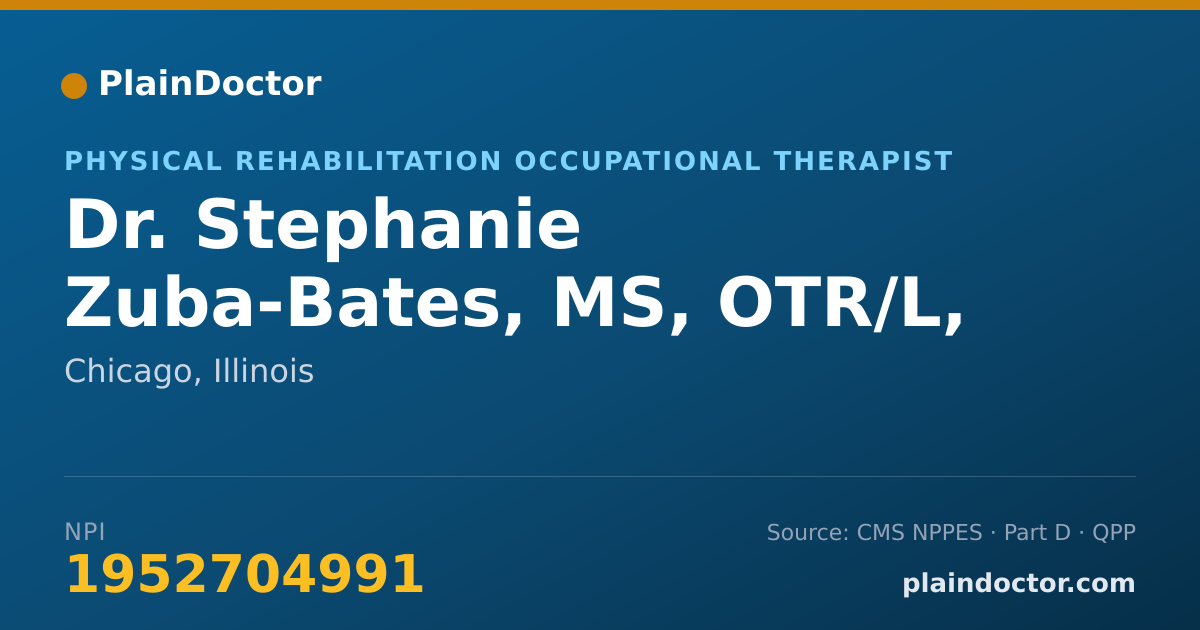 Shareable card for Stephanie Zuba-Bates, MS, OTR/L, OTD - Physical Rehabilitation Occupational Therapist, Chicago, IL