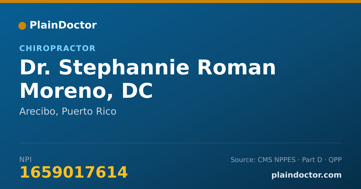 Shareable card for Stephannie Roman Moreno, DC - Chiropractor, Arecibo, PR