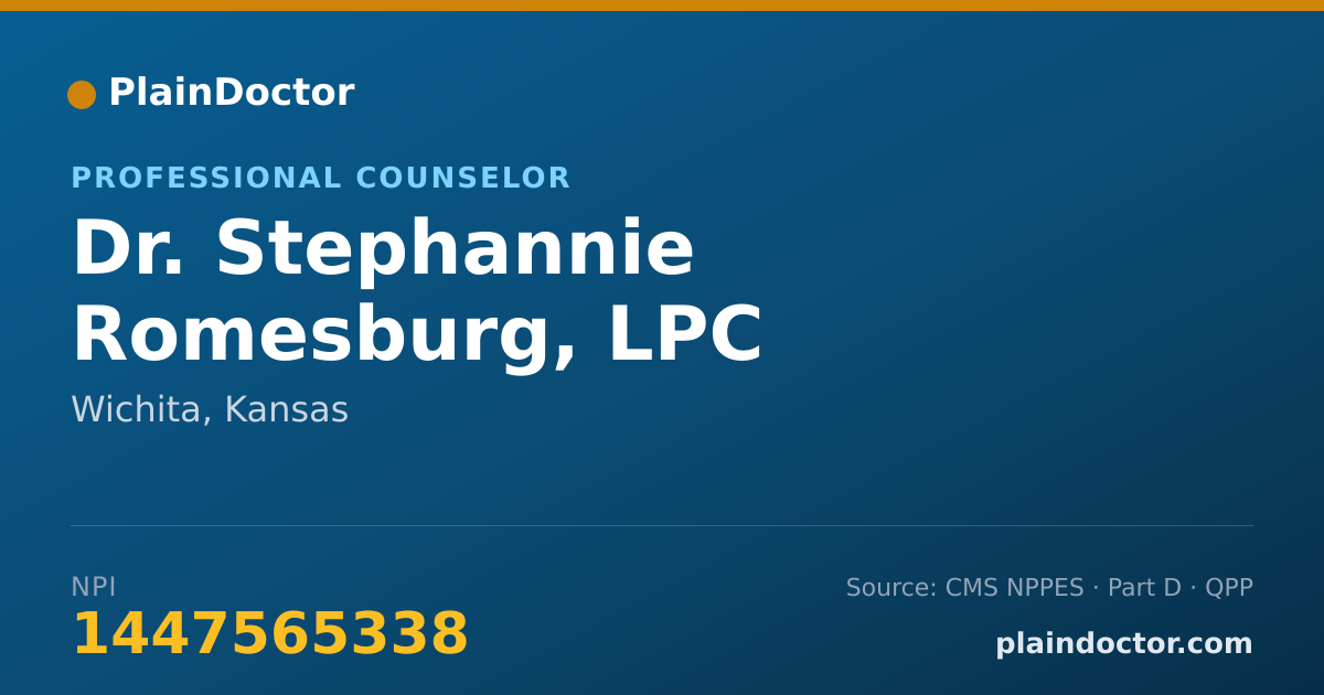 Shareable card for Stephannie Romesburg, LPC - Professional Counselor, Wichita, KS