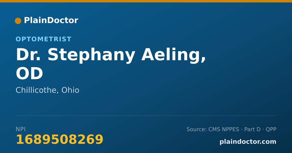 Shareable card for Stephany Aeling, OD - Optometrist, Chillicothe, OH