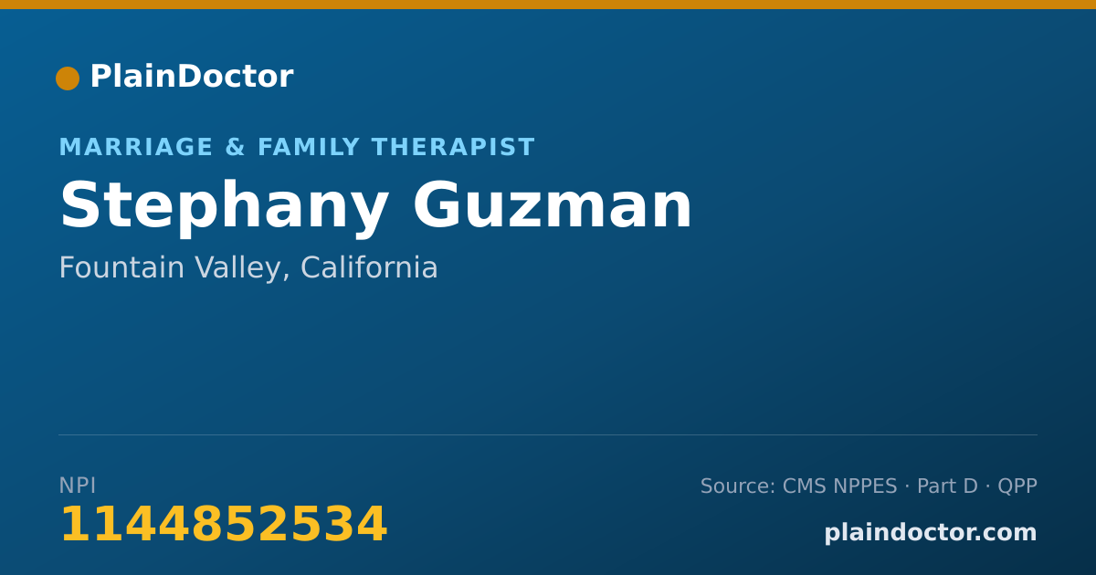 Shareable card for Stephany Guzman - Marriage & Family Therapist, Fountain Valley, CA