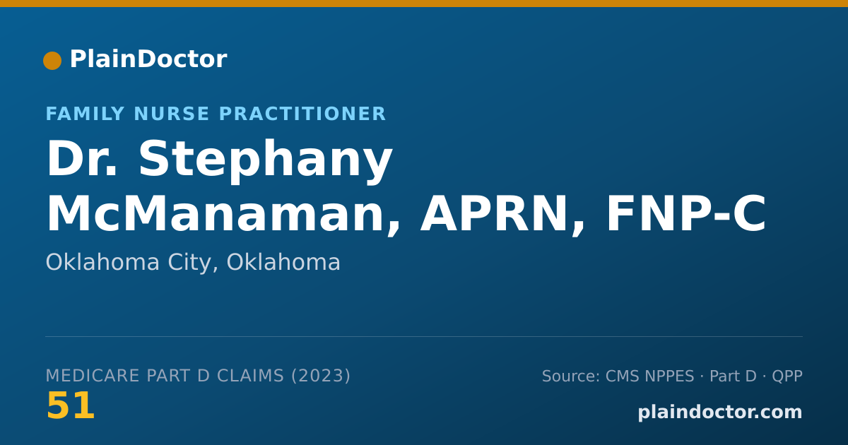 Shareable card for Stephany McManaman, APRN, FNP-C - Family Nurse Practitioner, Oklahoma City, OK