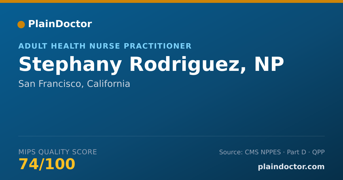 Shareable card for Stephany Rodriguez, NP - Adult Health Nurse Practitioner, San Francisco, CA