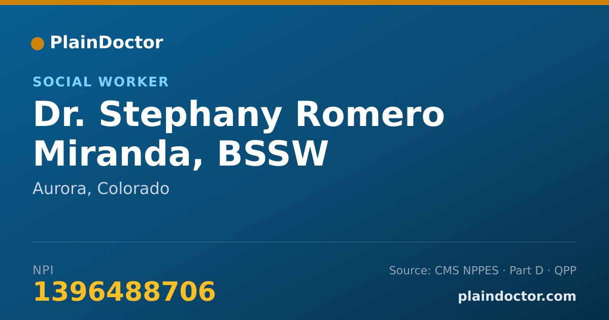 Shareable card for Stephany Romero Miranda, BSSW - Social Worker, Aurora, CO