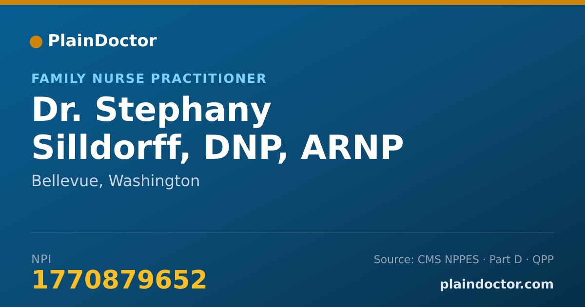 Shareable card for Stephany Silldorff, DNP, ARNP - Family Nurse Practitioner, Bellevue, WA