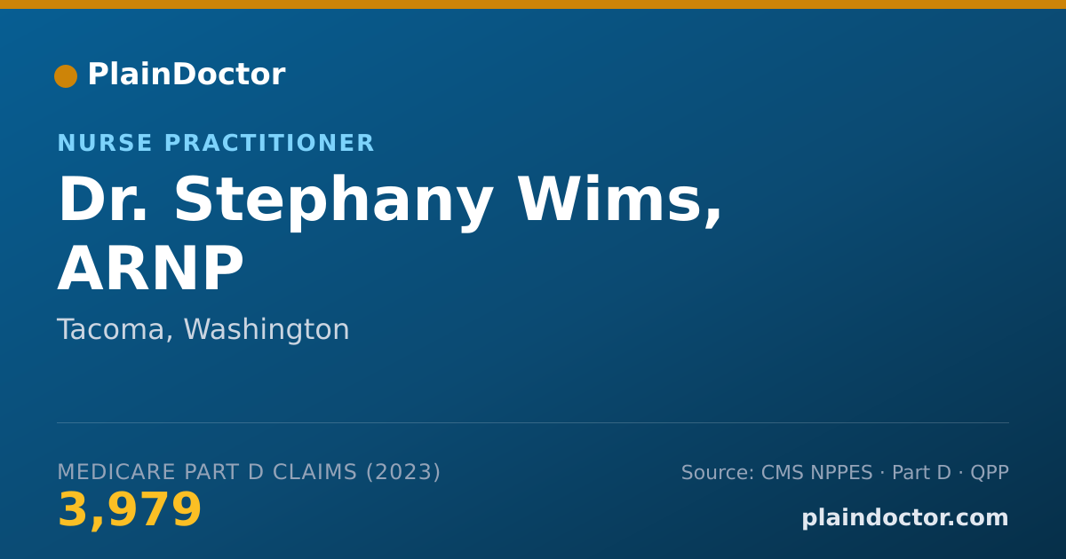 Shareable card for Stephany Wims, ARNP - Nurse Practitioner, Tacoma, WA