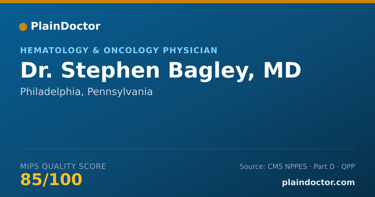 Shareable card for Stephen Bagley, MD - Hematology & Oncology Physician, Philadelphia, PA