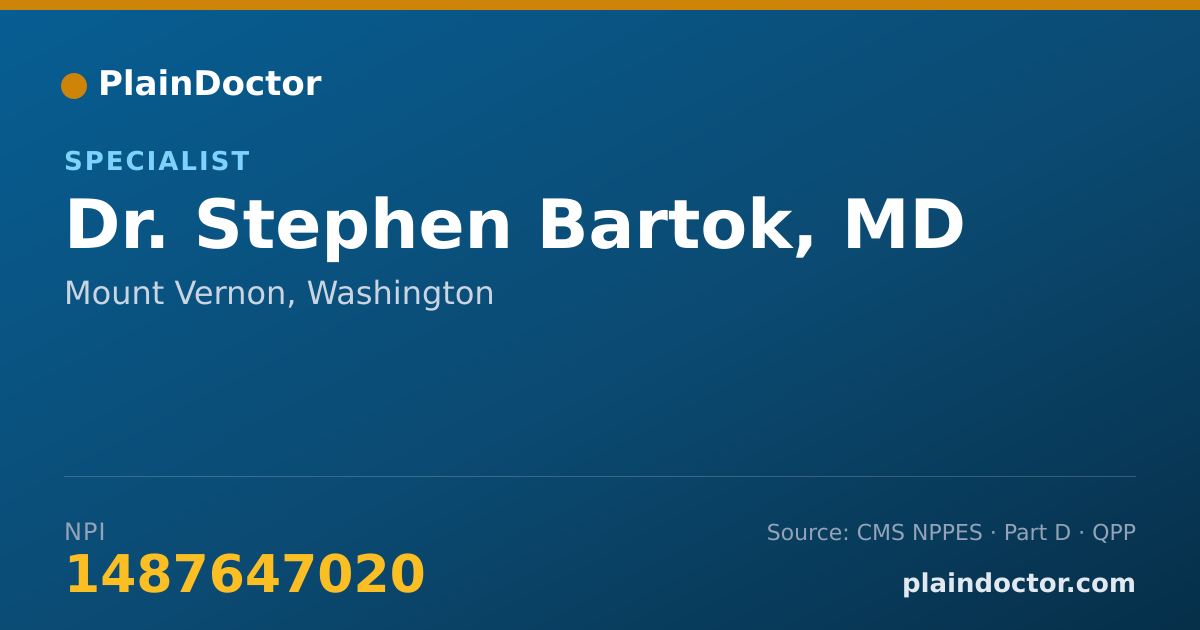 Shareable card for Stephen Bartok, MD - Specialist, Mount Vernon, WA