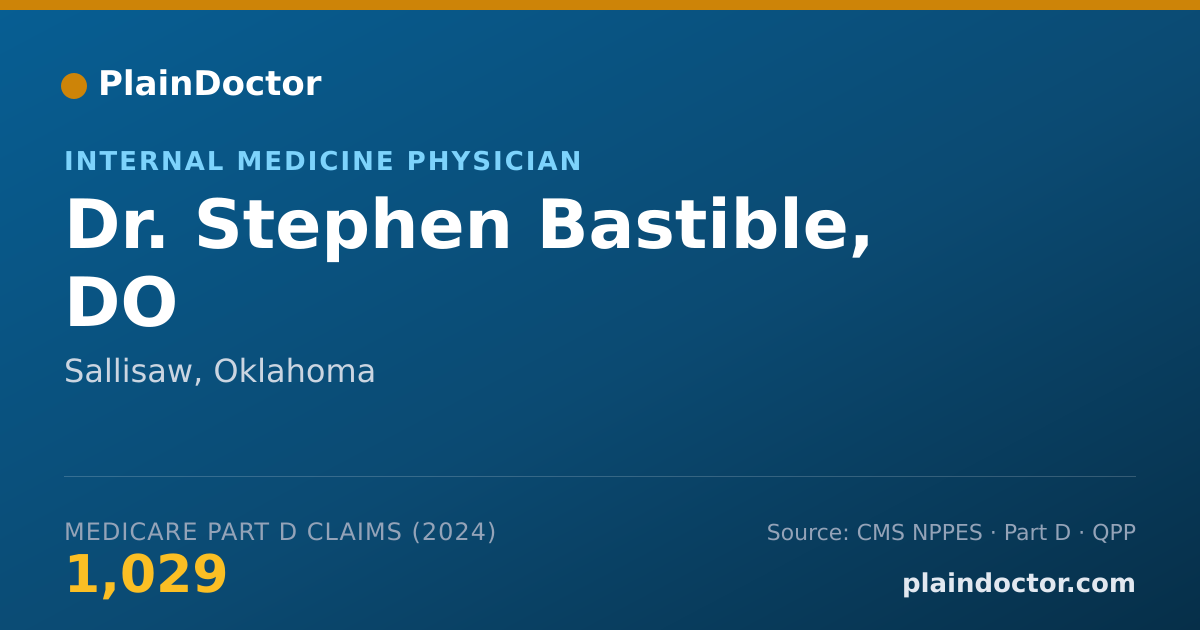 Shareable card for Stephen Bastible, DO - Internal Medicine Physician, Sallisaw, OK