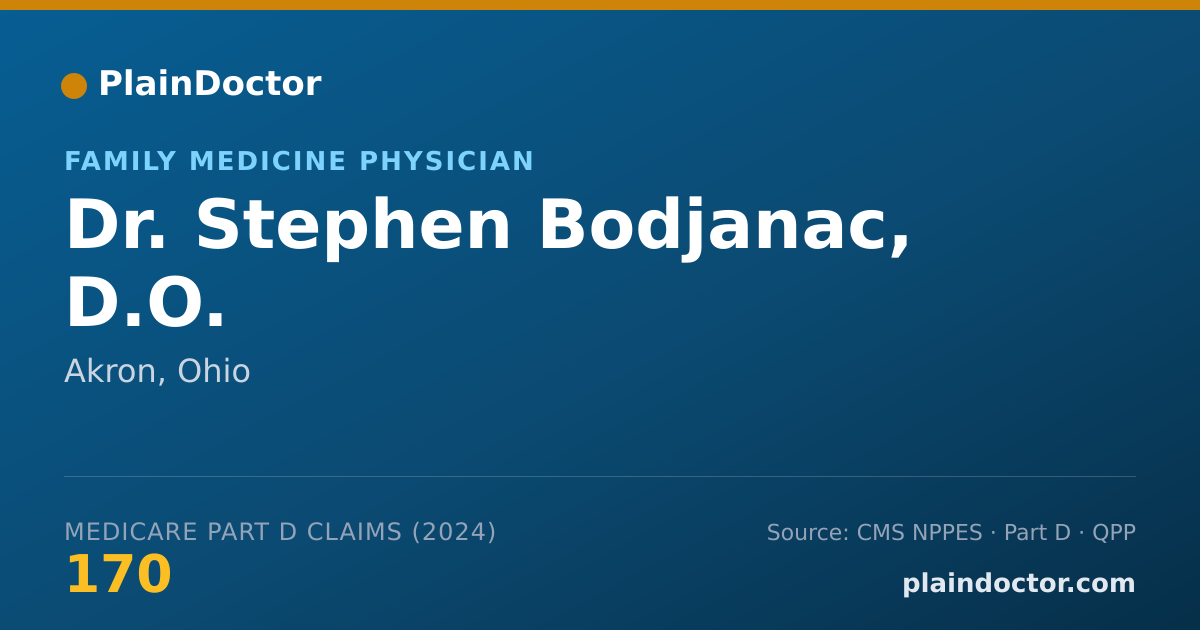 Shareable card for Stephen Bodjanac, D.O. - Family Medicine Physician, Akron, OH