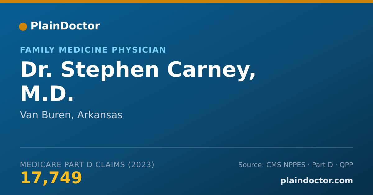 Shareable card for Stephen Carney, M.D. - Family Medicine Physician, Van Buren, AR