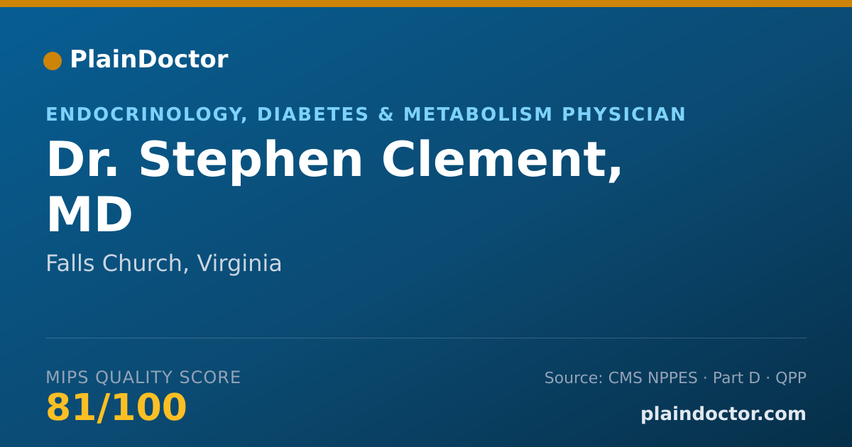 Shareable card for Stephen Clement, MD - Endocrinology, Diabetes & Metabolism Physician, Falls Church, VA