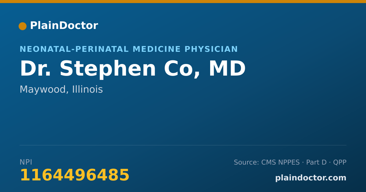Shareable card for Stephen Co, MD - Neonatal-Perinatal Medicine Physician, Maywood, IL