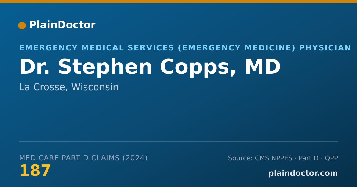 Shareable card for Stephen Copps, MD - Emergency Medical Services (Emergency Medicine) Physician, La Crosse, WI