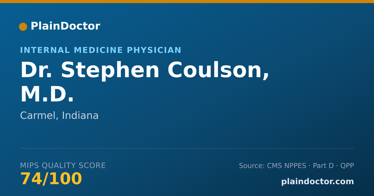 Shareable card for Stephen Coulson, M.D. - Emergency Medicine Physician, Carmel, IN