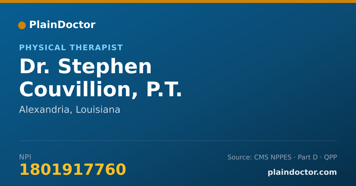 Shareable card for Stephen Couvillion, P.T. - Physical Therapist, Alexandria, LA