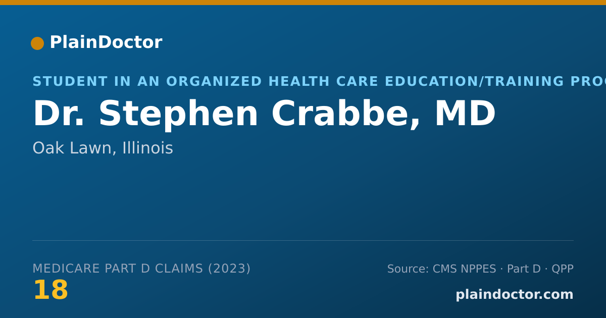 Shareable card for Stephen Crabbe, MD - Student in an Organized Health Care Education/Training Program, Oak Lawn, IL