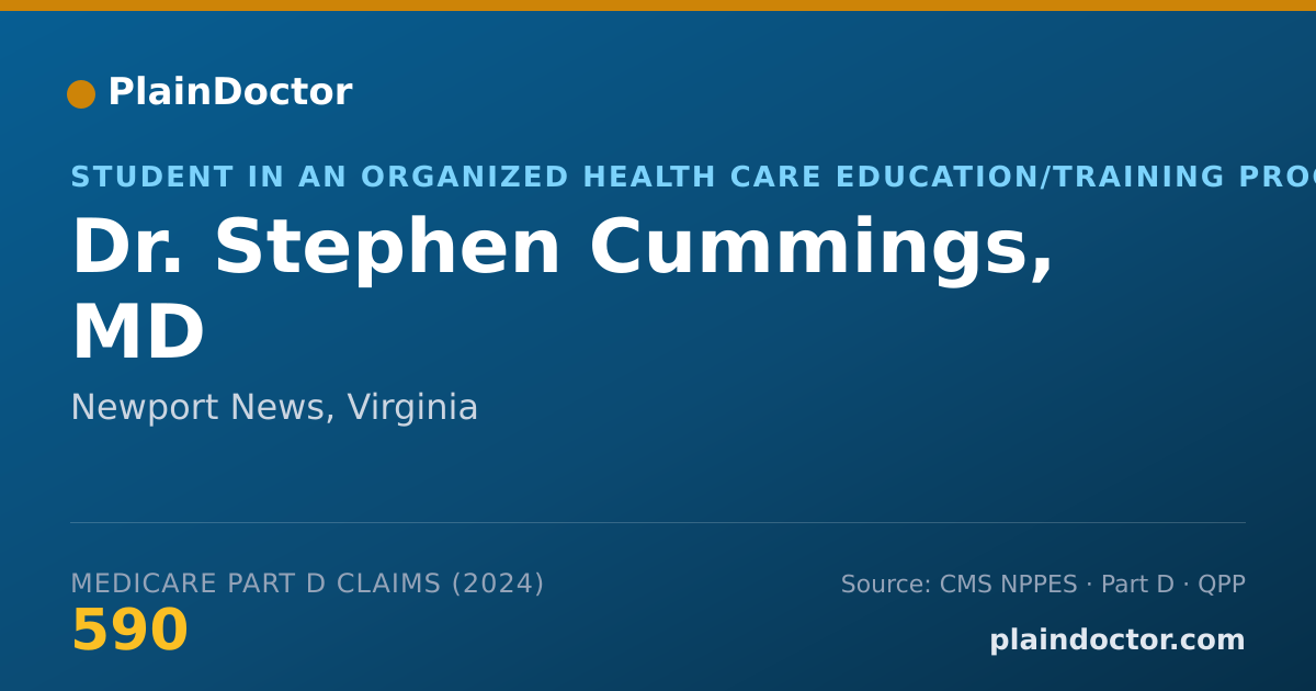Shareable card for Stephen Cummings, MD - Student in an Organized Health Care Education/Training Program, Newport News, VA