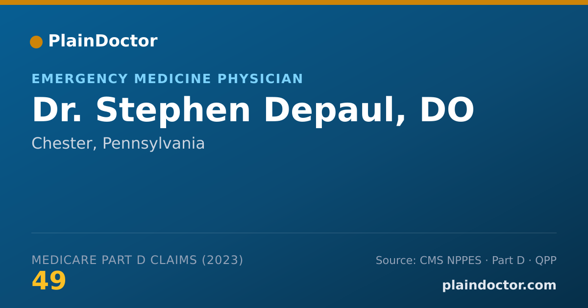 Shareable card for Stephen Depaul, DO - Emergency Medicine Physician, Chester, PA