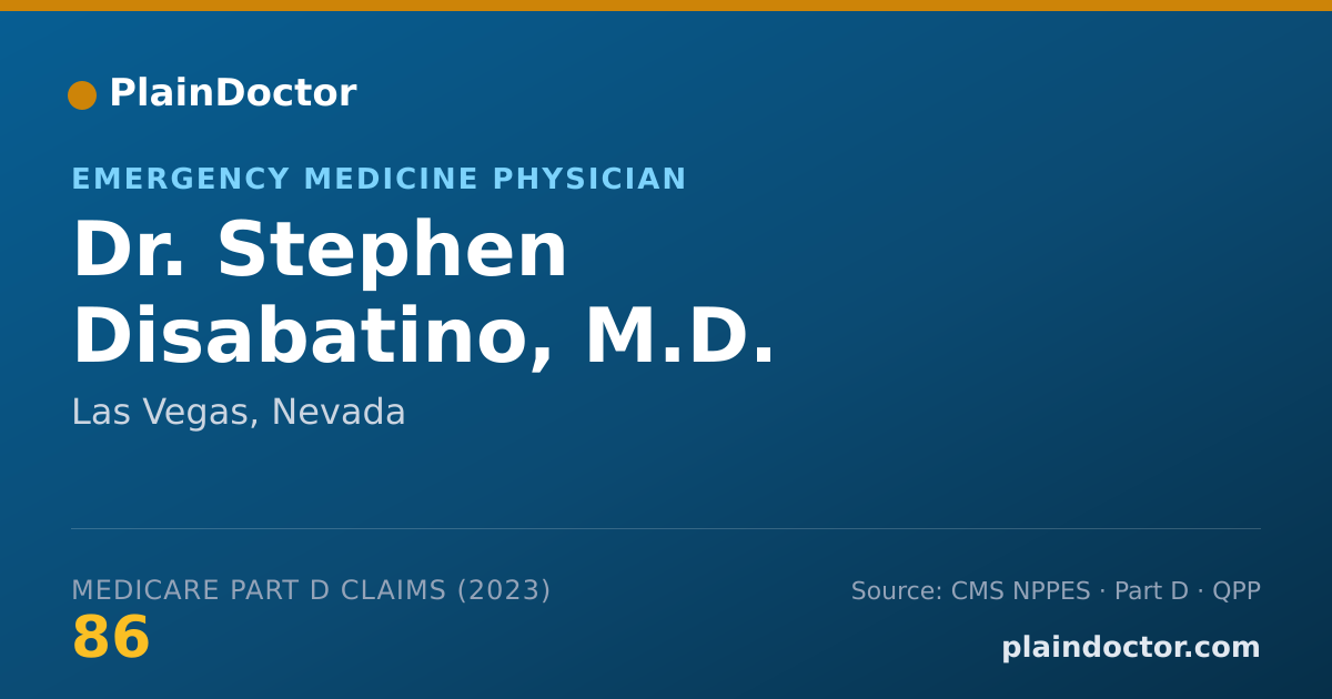 Shareable card for Stephen Disabatino, M.D. - Emergency Medicine Physician, Las Vegas, NV