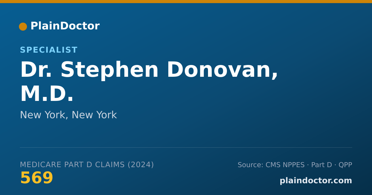 Shareable card for Stephen Donovan, M.D. - Specialist, New York, NY