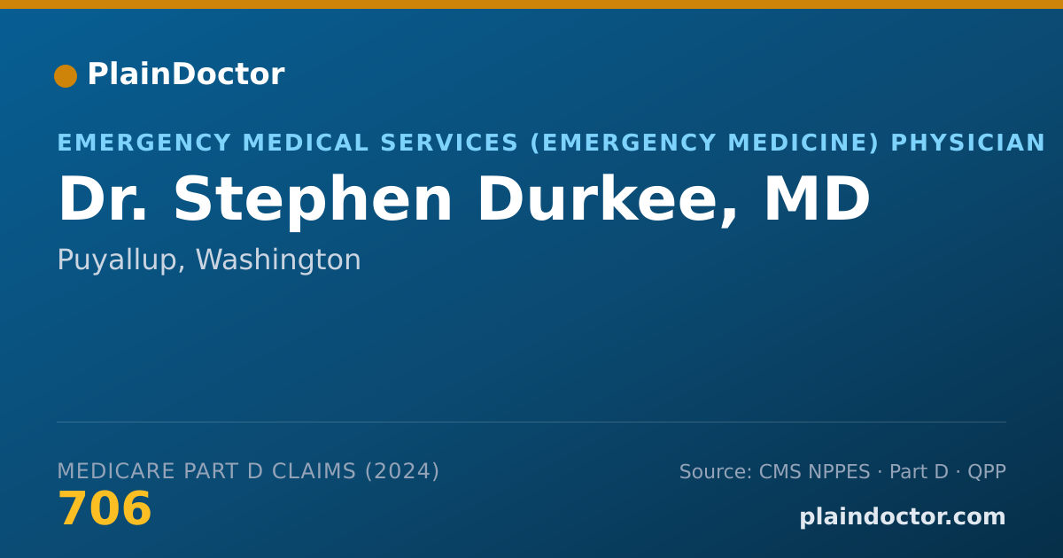Shareable card for Stephen Durkee, MD - Emergency Medical Services (Emergency Medicine) Physician, Puyallup, WA