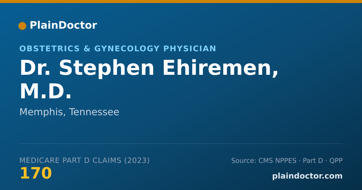 Shareable card for Stephen Ehiremen, M.D. - Obstetrics & Gynecology Physician, Memphis, TN