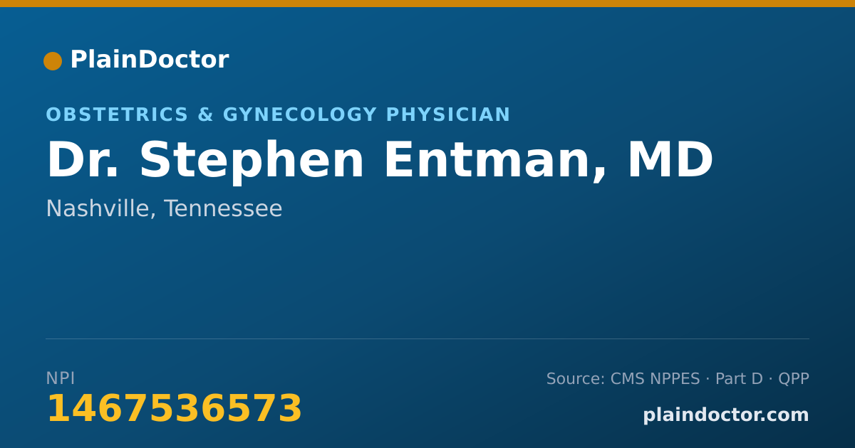 Shareable card for Stephen Entman, MD - Obstetrics & Gynecology Physician, Nashville, TN