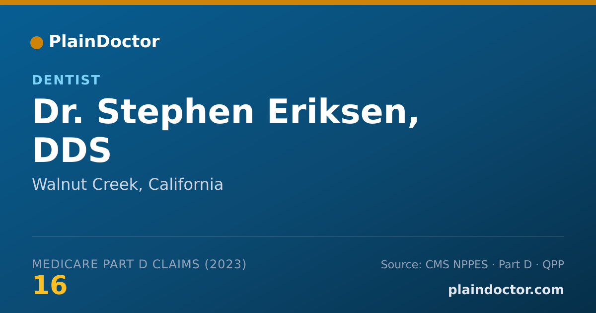 Shareable card for Stephen Eriksen, DDS - Dentist, Walnut Creek, CA