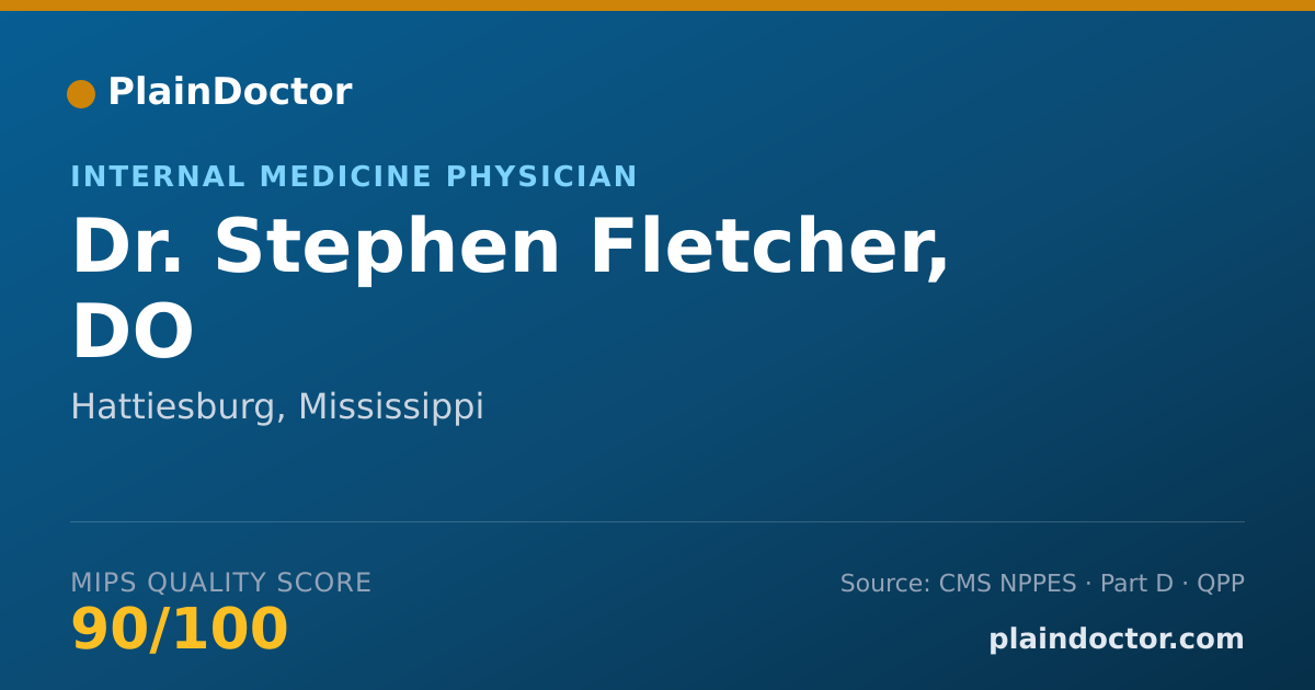 Shareable card for Stephen Fletcher, DO - Internal Medicine Physician, Hattiesburg, MS
