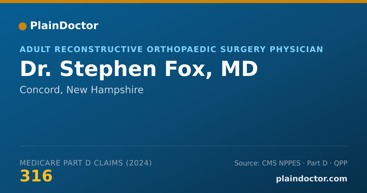 Shareable card for Stephen Fox, MD - Adult Reconstructive Orthopaedic Surgery Physician, Concord, NH